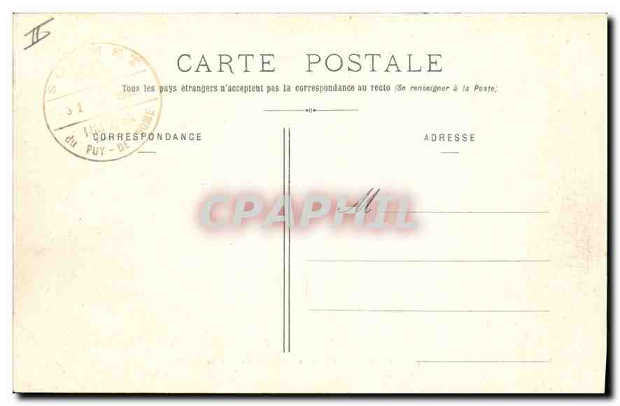 Arrivée au sommet du Puy de Dôme — Auvergne — G. Delaunay, édit., Clermont-Ferrand — Achterkant