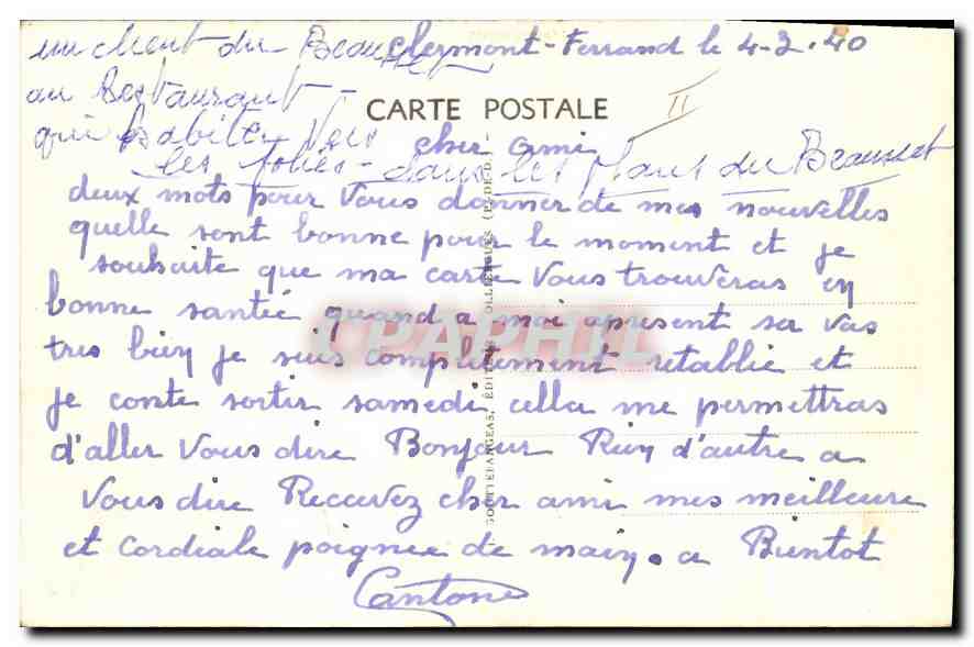 CPA L'Auvergne Sommet du Puy de Dome L'auberge Le dome et sa terrasse — Verso