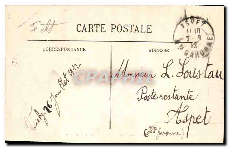 Auvergne — Chemin de fer du Puy-de-Dôme — Le Train sur Flan du Puy — LL — Verso