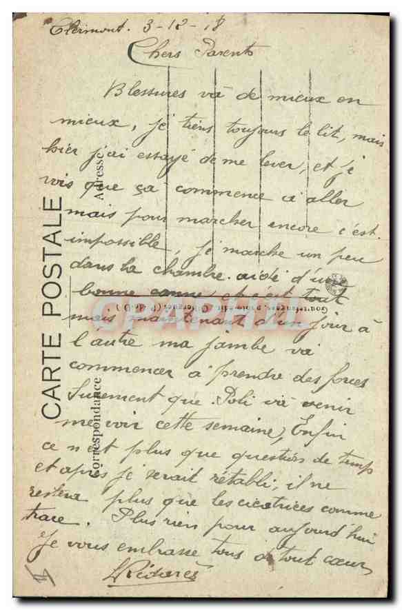 Sommet du PUY de-DOME — Un Coin des Ruines du Temple de Mercure — G. d'O. — Rückseite