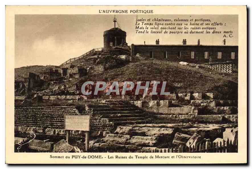 Sommet du PUY-de-DOME - Les Ruines du Temple de Mercure et l'Observatoire — L'Auvergne Poétique