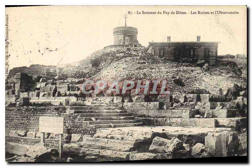 Le Sommet du Puy de Dôme - Les Ruines et l'Observatoire — Éditeur L'Écho Clermont-Ferrand, n°87