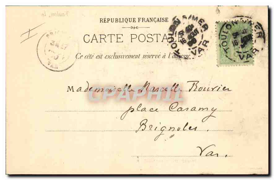 CPA Toulon Porte de l'Arsenal  — Verso