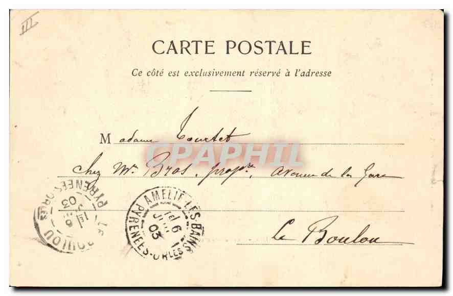 CPA Amelie les Bains Vue generale et le Fort  — Rückseite