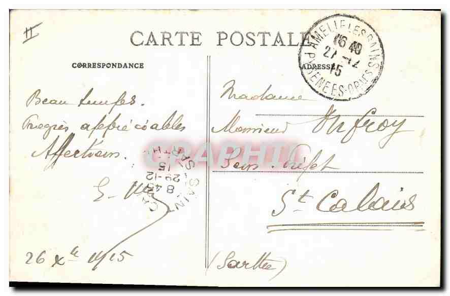 CPA Amelie les Bains Le Fort  — Rückseite