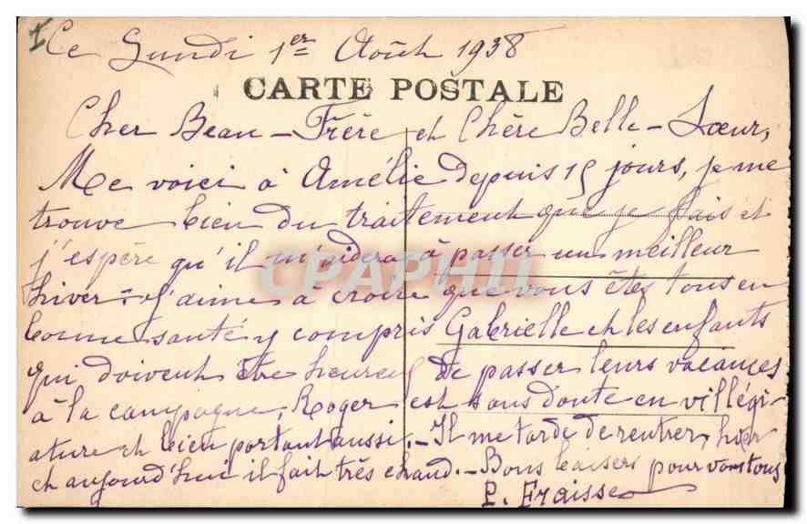CPA Amelie les Bains Pyr Or Les Gorges du Mondony  — Rückseite