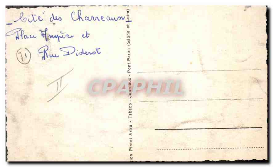 CPA Cite des Charreaux Place Ampere et Rue Diderot — Rückseite