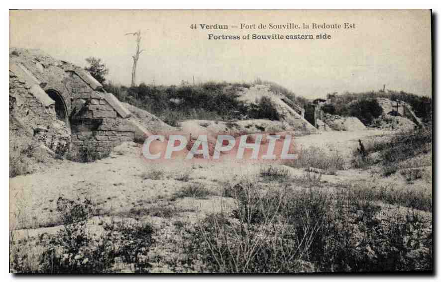 Verdun — Fort de Souville, die Ostbastion — Vintage Postcard/Antike Ansichtskarte