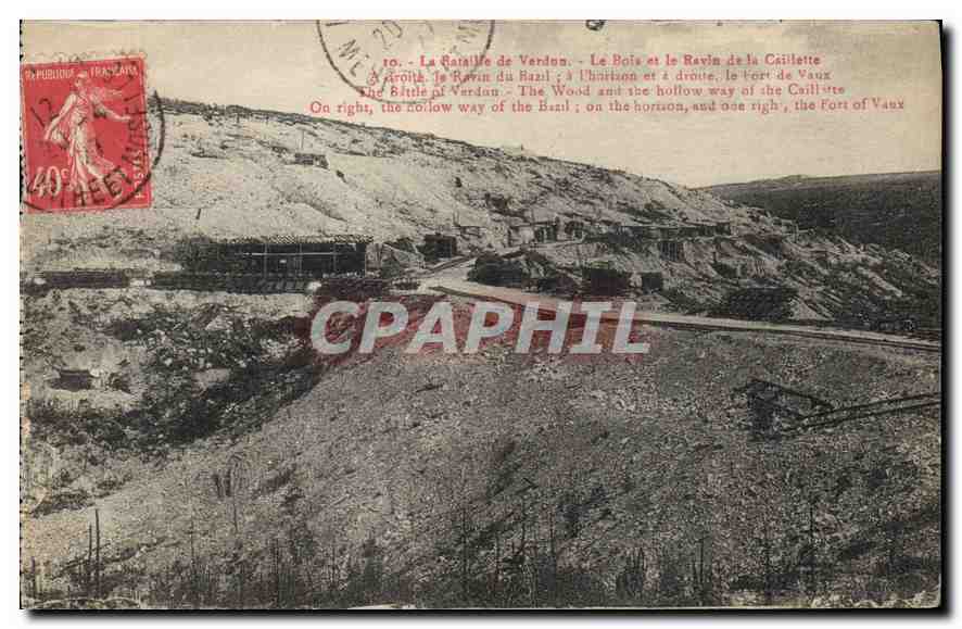 CPA La Bataille de Verdun Le bois et le ravin de la caillette