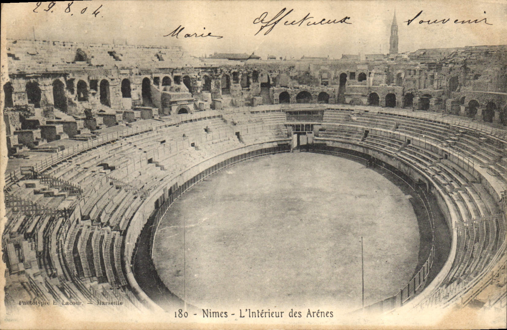 Nîmes - L'Intérieur des Arènes — Phototype E. Lacour - Marseille, n° 180
