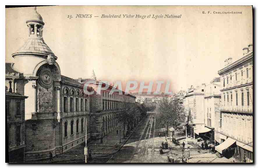CPA Nimes Boulevard Victor Hugo et Lycee National 