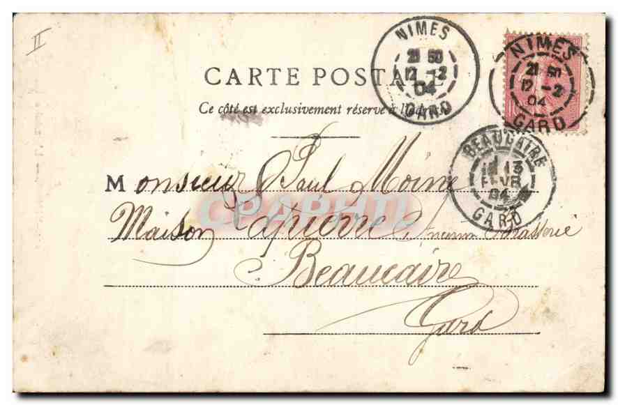 Nîmes — L'Oratoire — B F Chalon-sur-Saône, n°233 — Verso