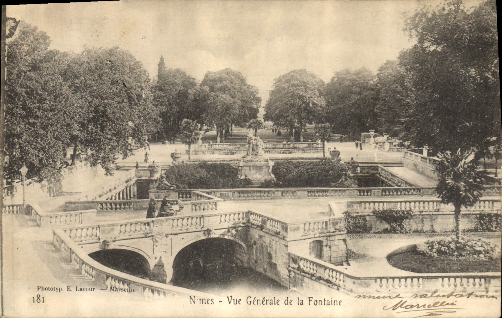 Nîmes - Vue Générale de la Fontaine — Phototyp. E. Lacour — Marseille, n° 181
