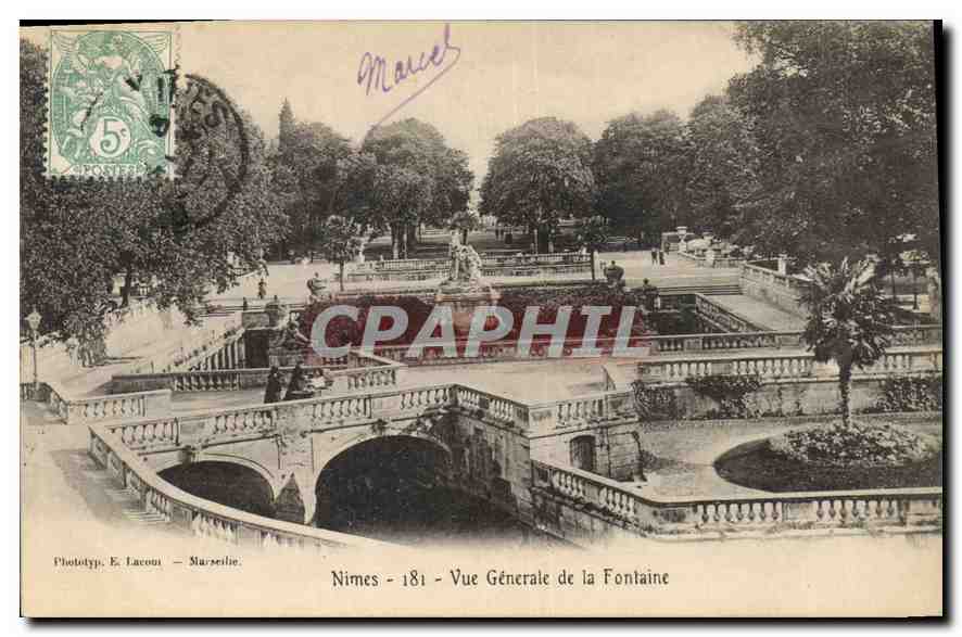 Nîmes - Vue Générale de la Fontaine — Phototyp. E. Lacou - Marseille, n°181