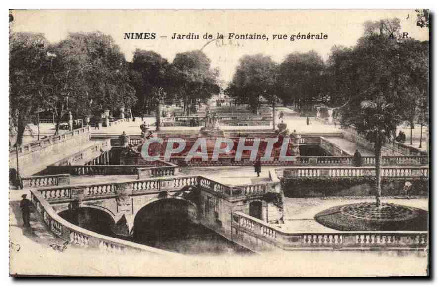 Nîmes — Garten der Fontaine, Generalstraße — A.R.