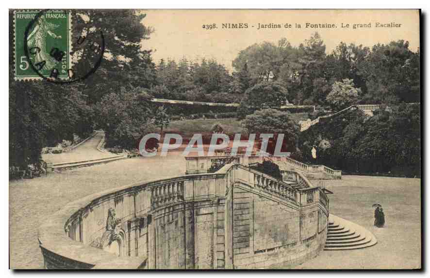 Nîmes - Jardins de la Fontaine. Le grand Escalier — Phototypie Marcelinise, n° 2398