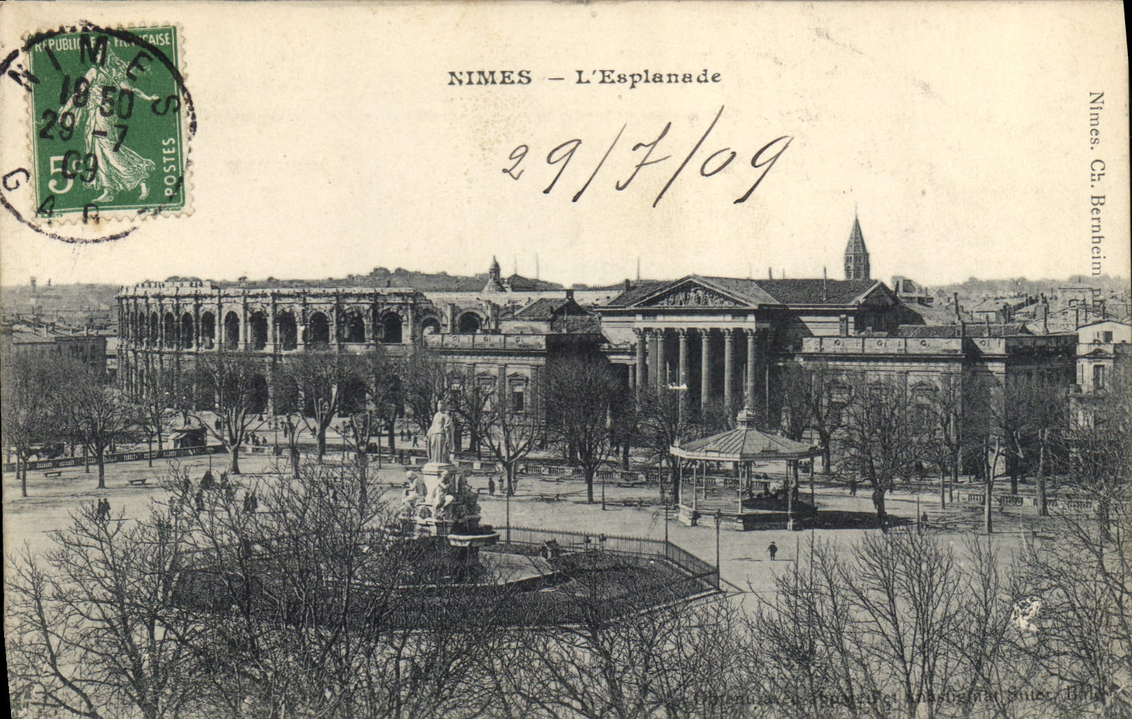 Nîmes — L'Esplanade — Nimes, Ch. Bernheim - Anverso