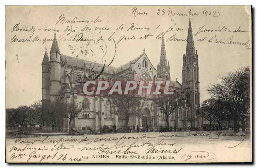 CPA Nimes Eglise Ste Baudille Abside 