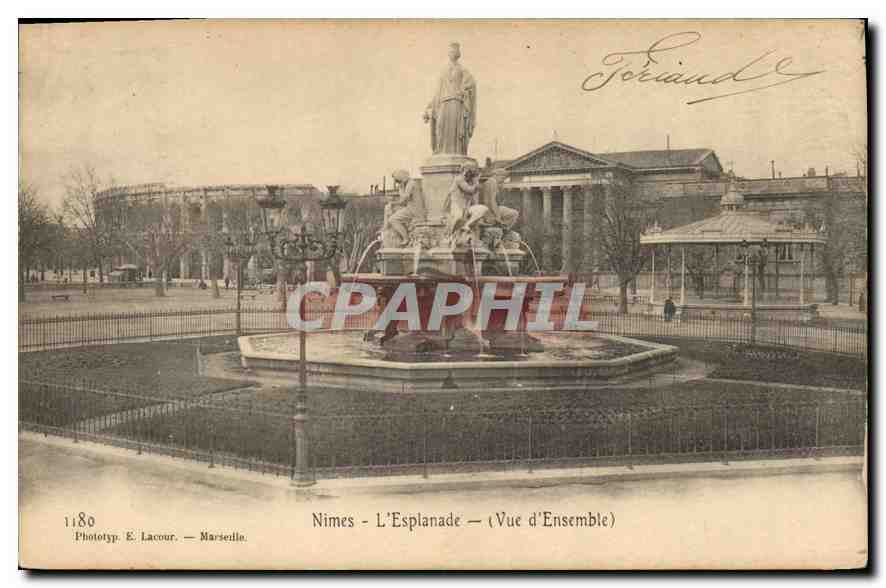 Nîmes - L'Esplanade — Vue d'Ensemble — Phototyp. E. Lacour — Marseille, n° 1180