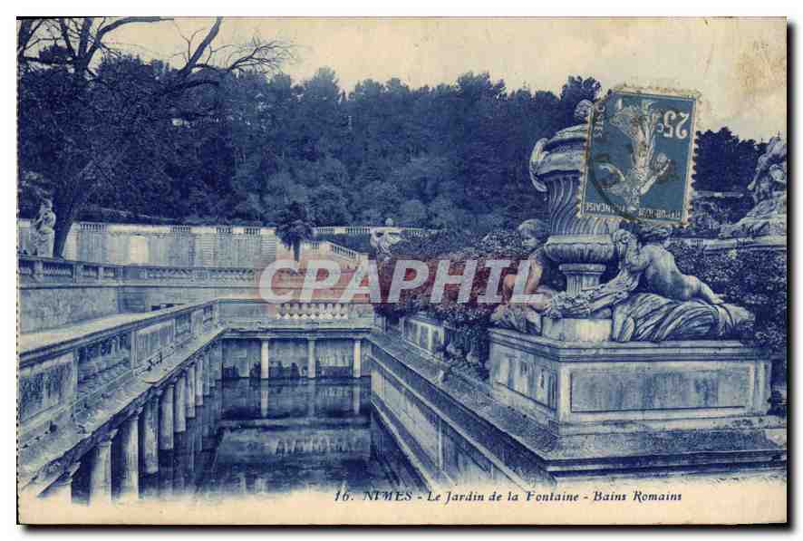 Nîmes - Le Jardin de la Fontaine - Bains Romains — éditeur Debeuret-Lumes, n°16