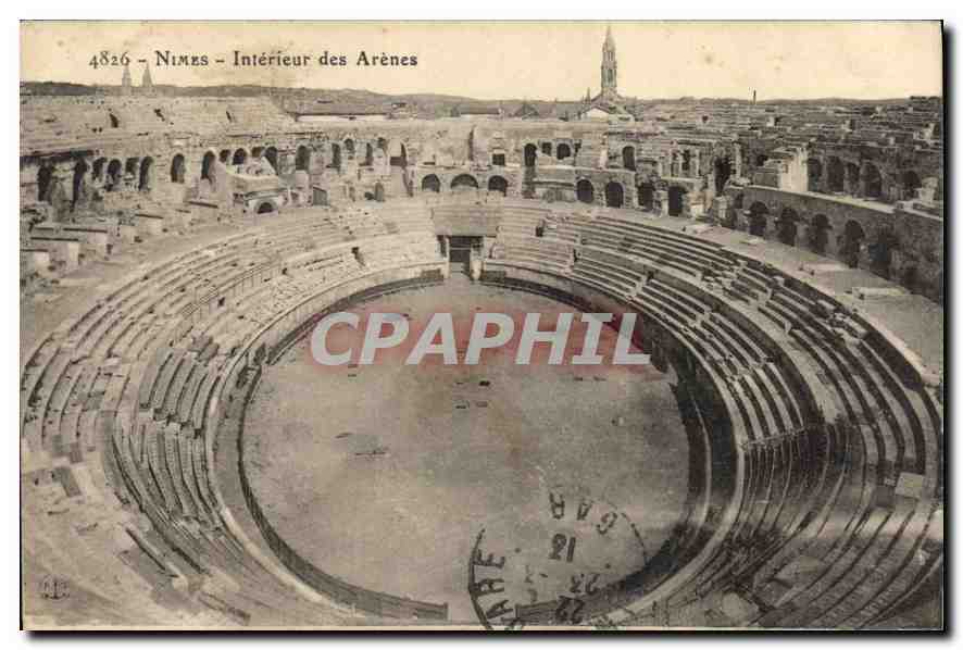 Nîmes — Intérieur des Arènes — Éditeur anonyme, n° 4826