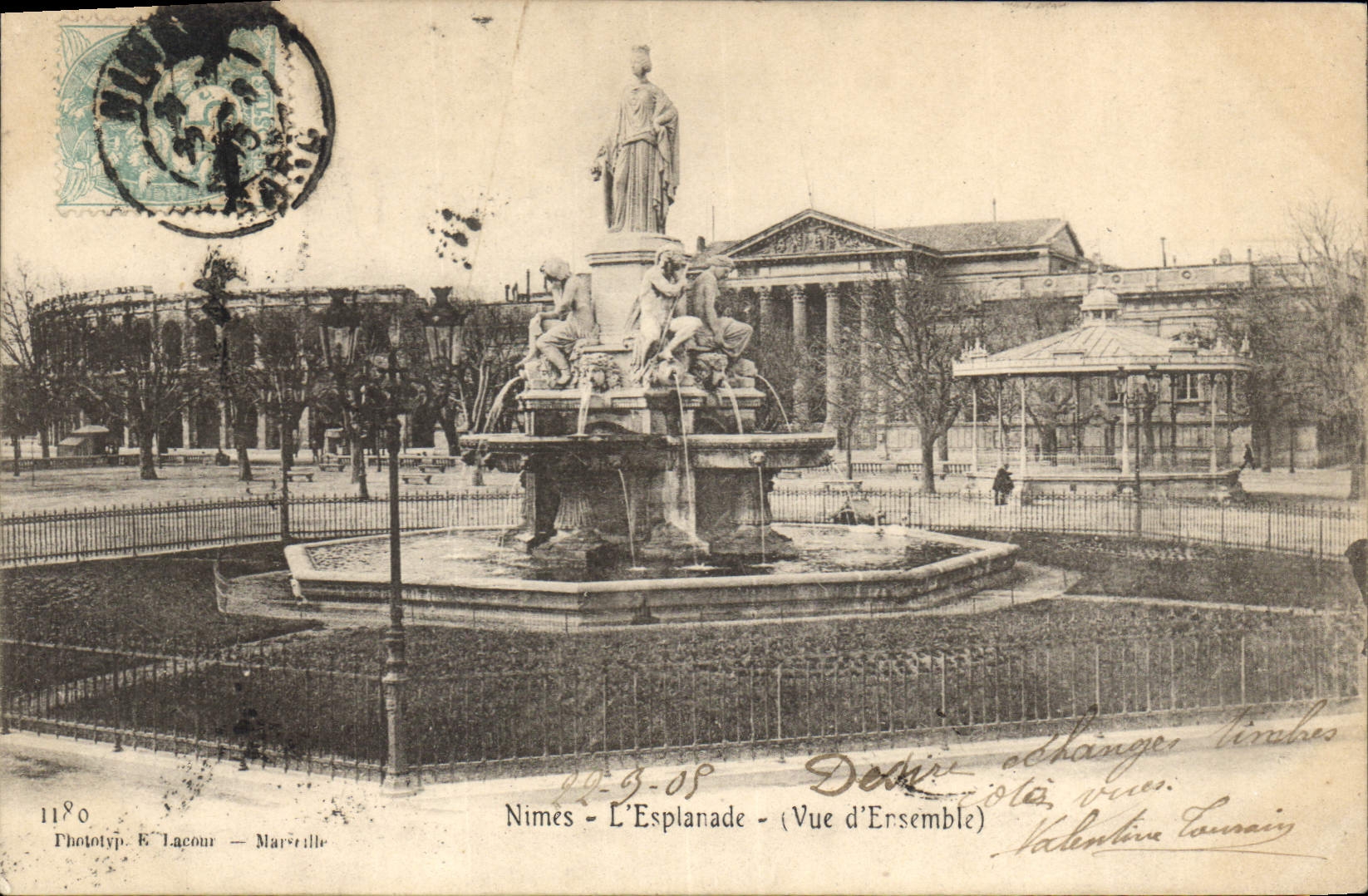 Nîmes - L'Esplanade - (Vue d'Ensemble) — Phototyp. E. Lacour - Marville, n°1180