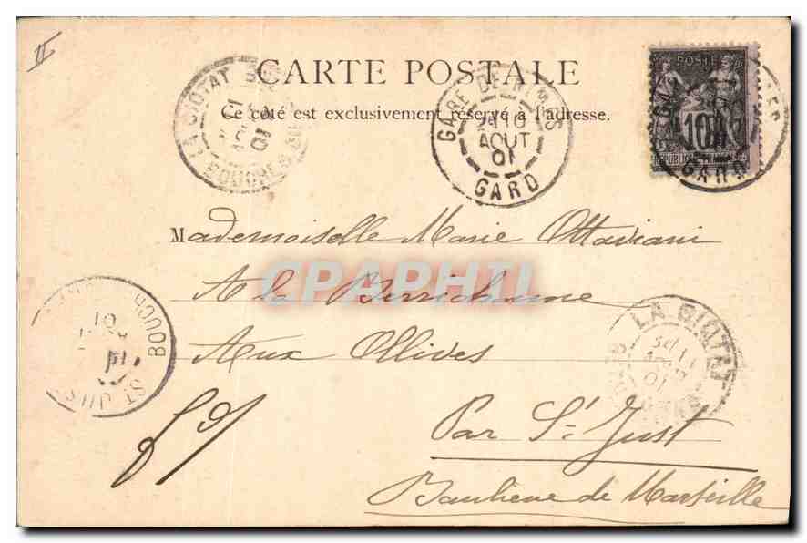 Le Théâtre — Nîmes — éditeur J. P. (n° 10151) — Verso