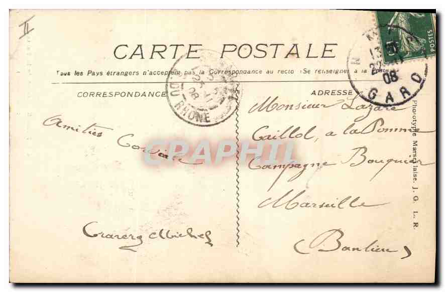 CPA Nimes Jardins de la Fontaine Bains Romains  — Rückseite