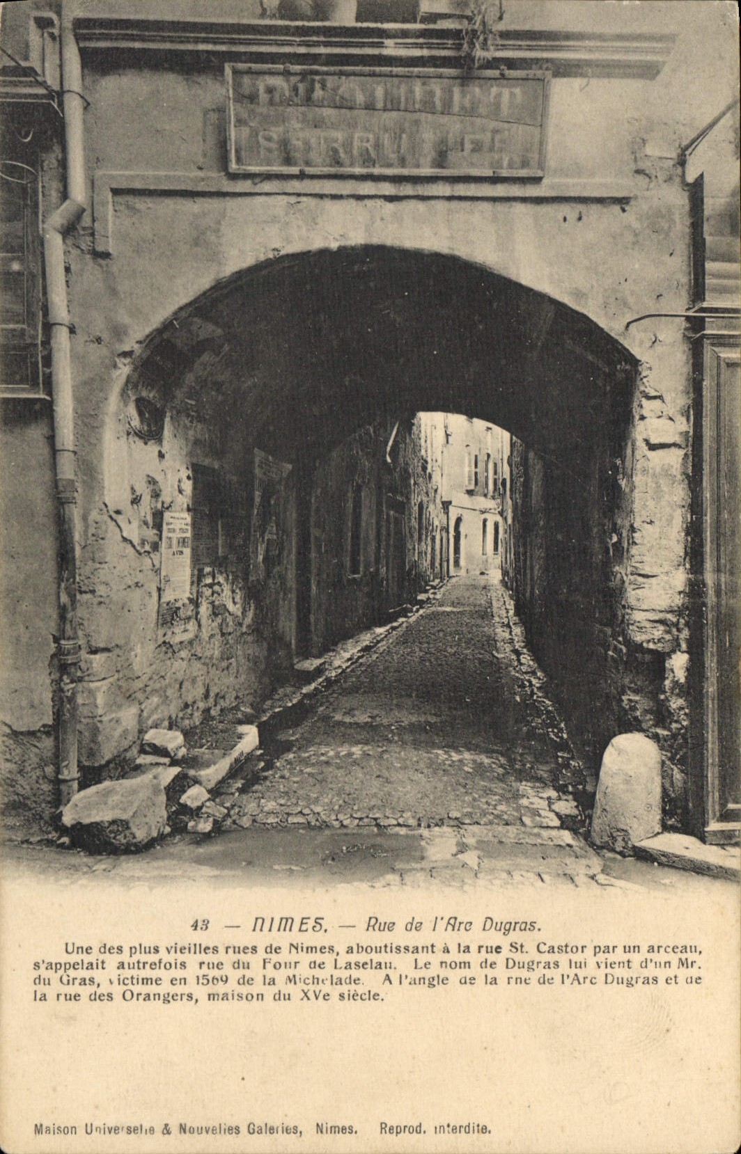 Nîmes — Rue de l'Arc Dugras — Maison Universelle & Nouvelles Galeries