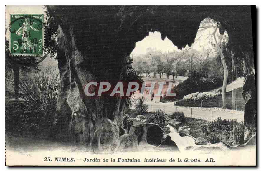 Nîmes — Jardin de la Fontaine, intérieur de la Grotte — AR. n°35