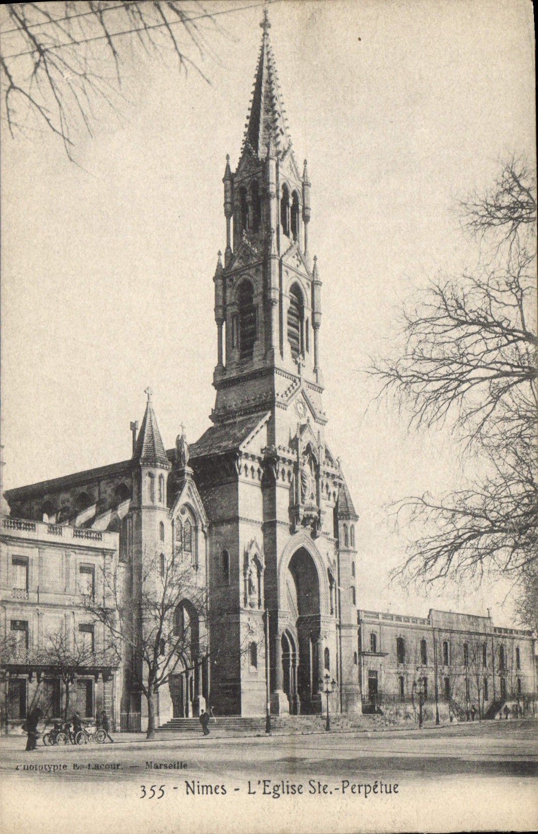 Nîmes - L'Église Ste-Perpétue — phototypie B. Lacour — n° 355