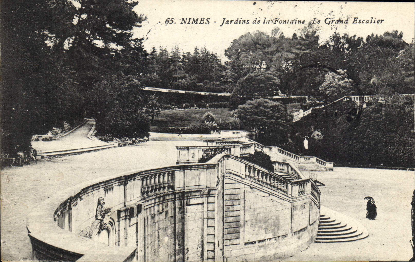 Nîmes - Jardins de la Fontaine, Le Grand Escalier — éditeur anonyme, n° 65