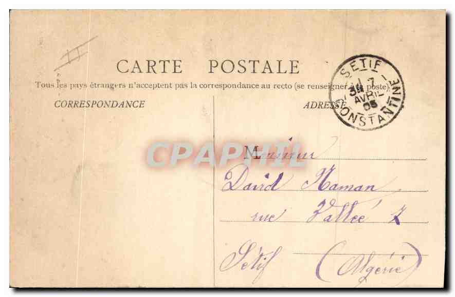 CPA Nimes Palais de justice  — Rückseite