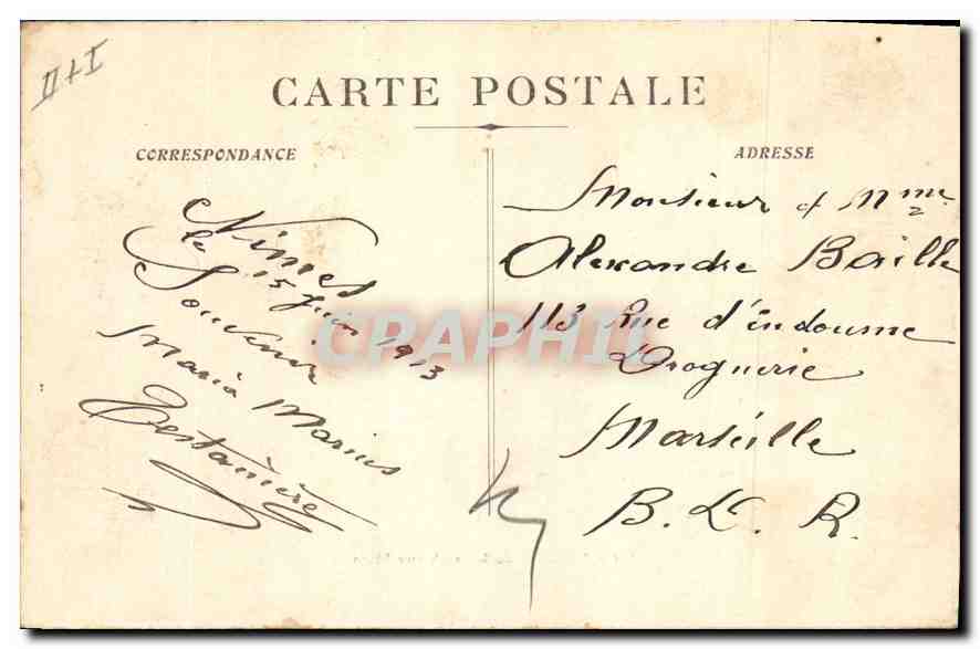 Nîmes — Boulevard Victor Hugo — éditeur non identifié, n° de série 354 — Verso