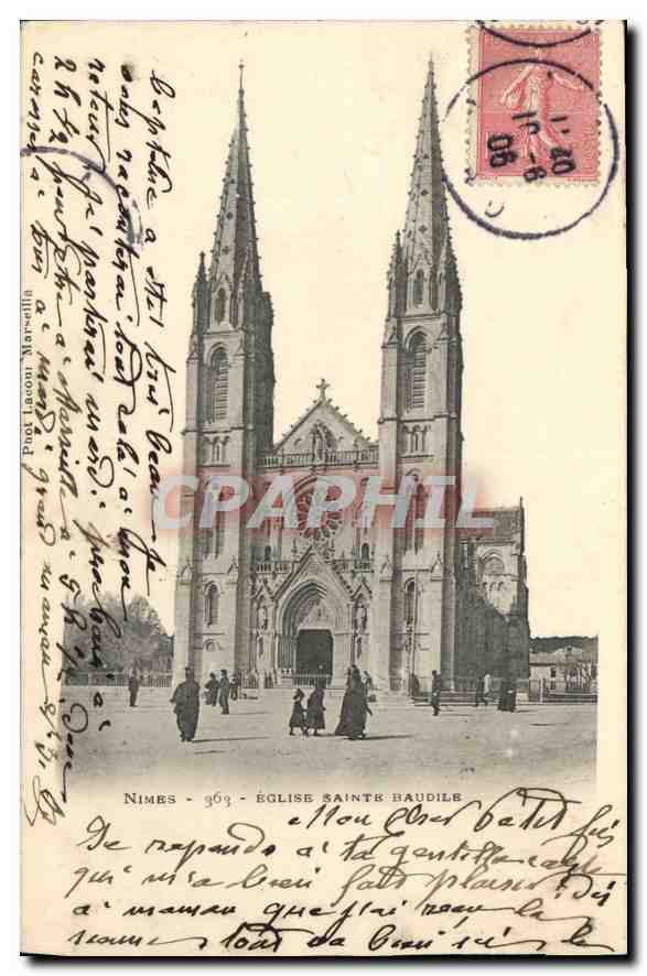 CPA Nimes Eglise Sainte Baudile 