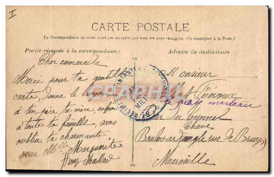 CPA Nimes la Sortie du Canal de la Fontaine  — Rückseite