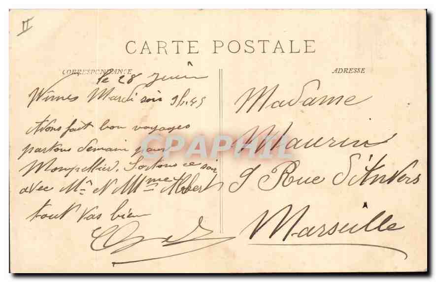 CPA Nimes vue generale de la Fontaine  — Verso