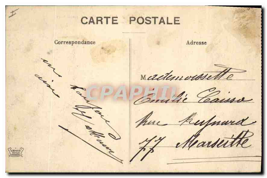 CPA Aix les Bains le Lac du Bourget Partie Sud et la Dent du Chat  — Verso
