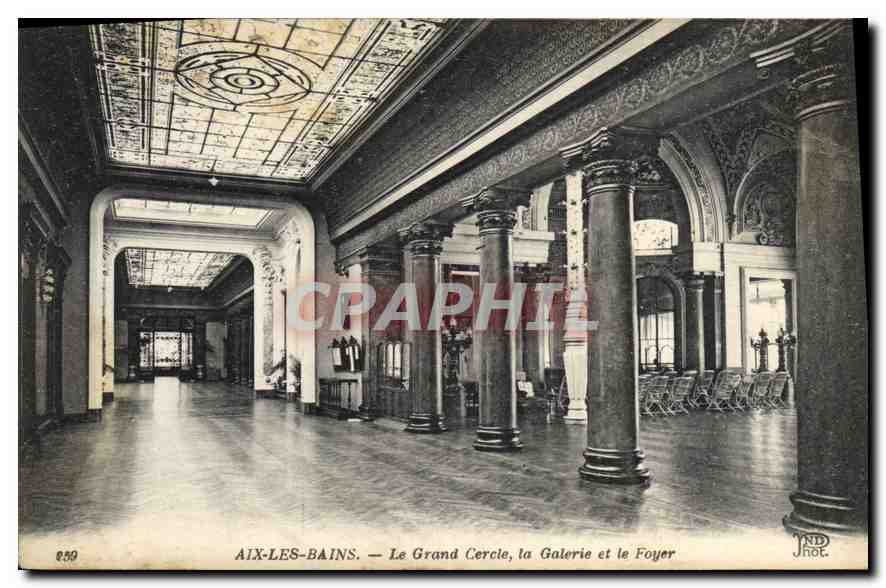 CPA Aix les Bains le Grand Cercle la Galerie et le Foyer 