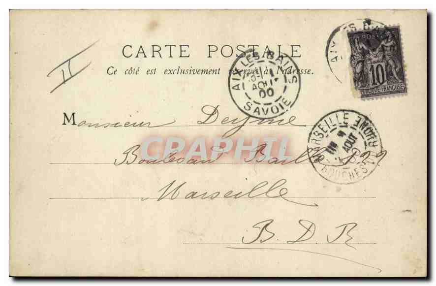 CPA Aix les Bains Jardin du Casino  — Verso