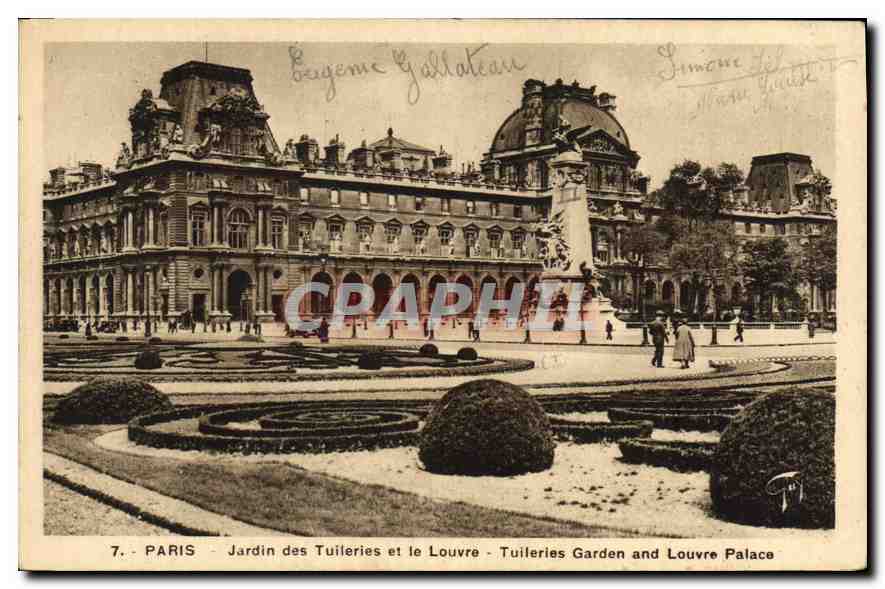CPA Paris Jardin des Tuileries et le Louvre 