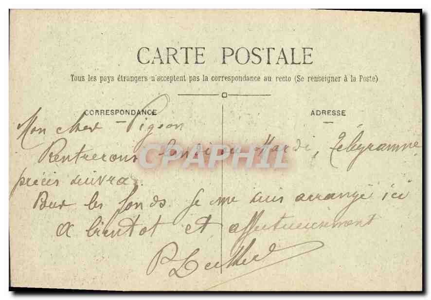 CPA Paris l'Arc de Triomphe de l'Etoile  — Rückseite