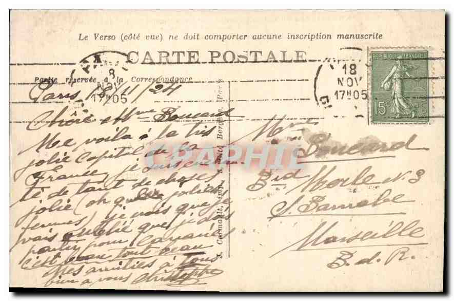 CPA Paris l'Arc de Triomphe aui abrite la tombe du Soldat inconnu et la Place de l'Etoile  — Rückseite