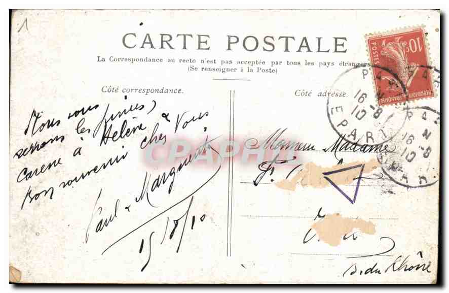 CPA Paris la Colonne Vendome  — Verso