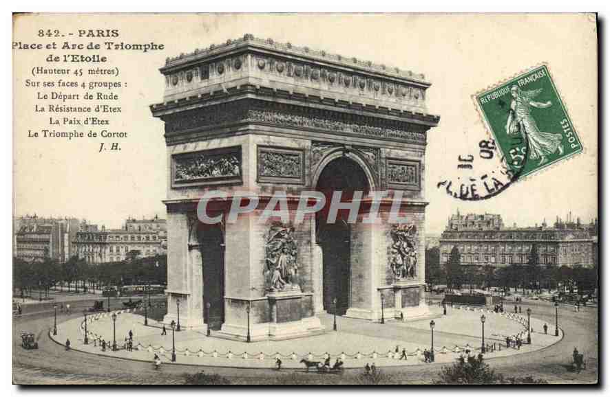 CPA Paris Place et Arc de Triomphe de l'Etoile 