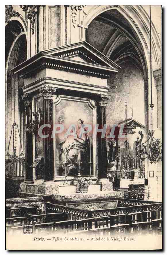 CPA Paris Eglise Saint Merri Autel de la Vierge Bleue 