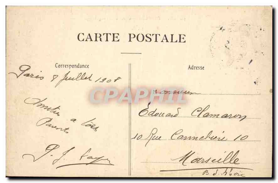 CPA Bois de Boulogne chateau de Longchamps  — Rückseite