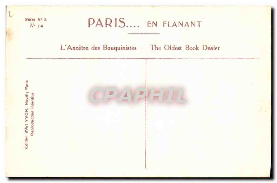 CPA Paris en Flanant l'Ancetre des Bouquinistes  — Verso