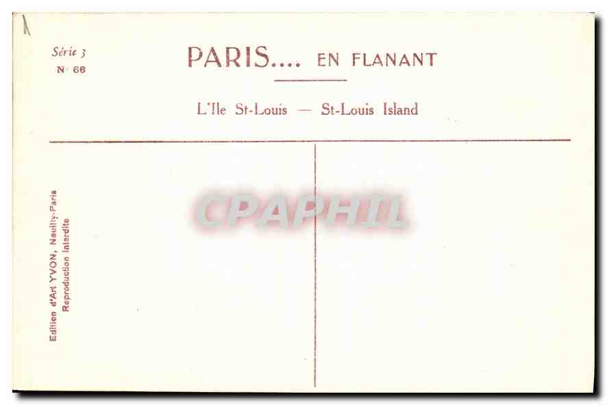 CPA Paris en Flanant l'Ile St Louis Bateau — Verso