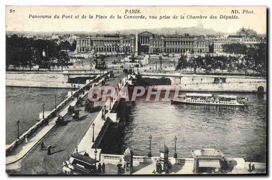CPA Paris panorama du Pont et de la Place de la Concorde vue prise de la Chambre des Deputes 